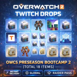 🎮 OVERWATCH 2 TWITCH DROPS – OWCS PRESEASON BOOTCAMP 2 🎁✨ 18/18 ITEMS
